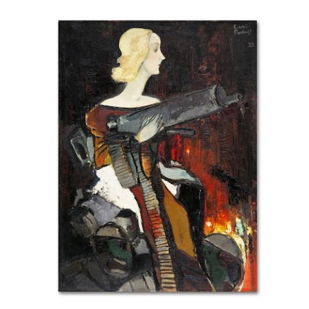 Karlis Padegs 'Madonna With A Machine Gun' Canvas Art,35x47
